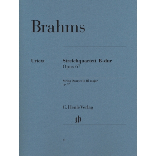 Brahms, Johannes - String Quartet in B flat op 67 
