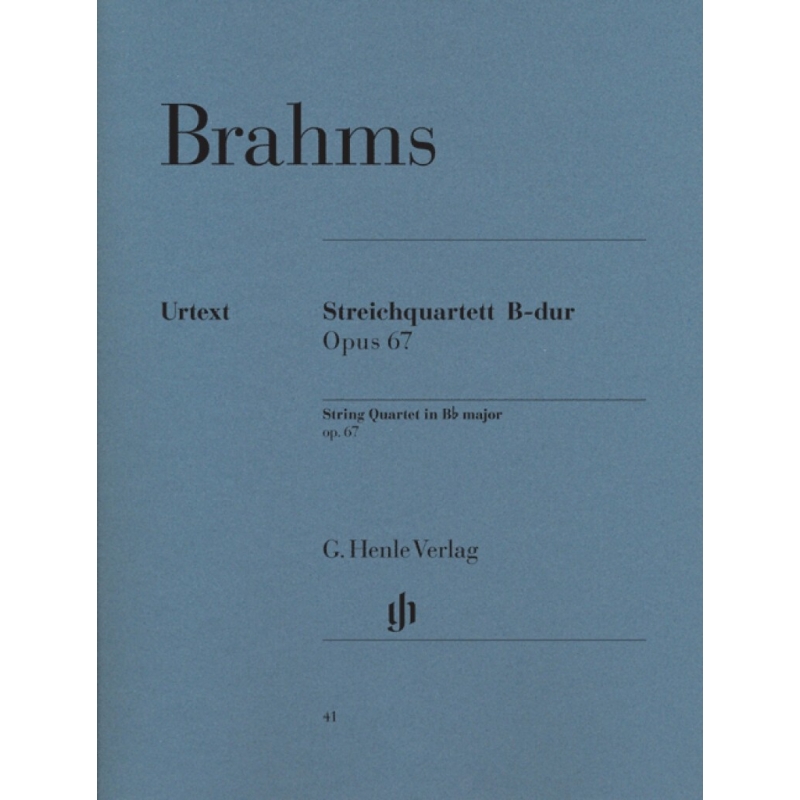 Brahms, Johannes - String Quartet in B flat op 67 