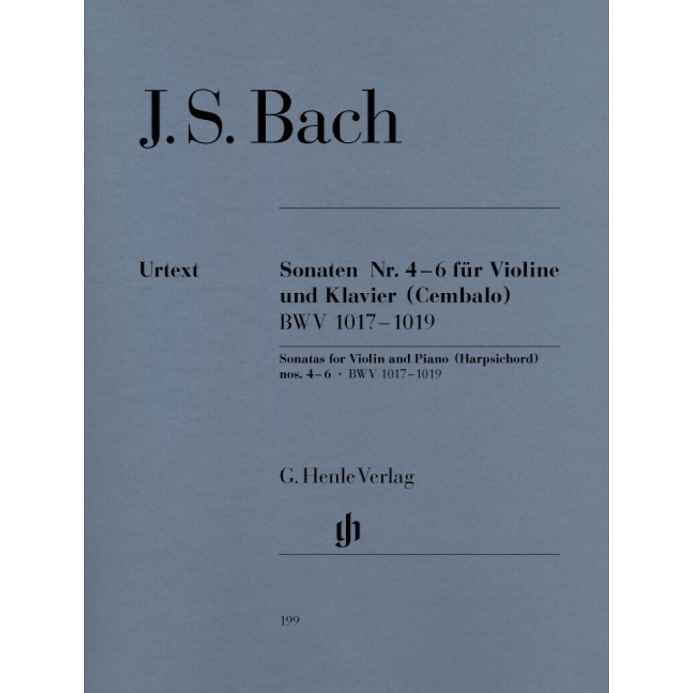 Bach, J.S - Sonatas no. 4 - 6 for Violin and Piano (Harpsichord) BWV 1017- 1019 