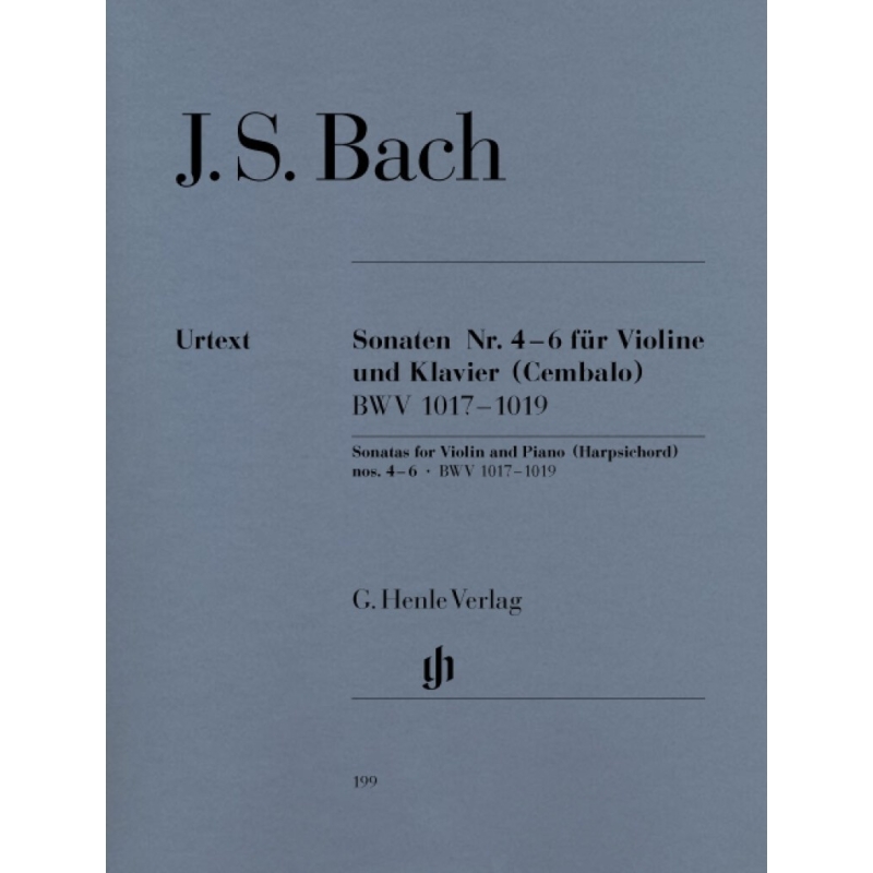 Bach, J.S - Sonatas no. 4 - 6 for Violin and Piano (Harpsichord) BWV 1017- 1019 