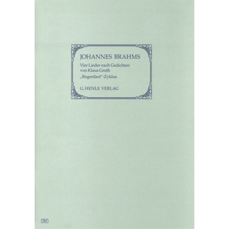 Brahms, J: Four Songs with Lyrics by Klaus Groth ("Regenlied-Zyklus") op. 59