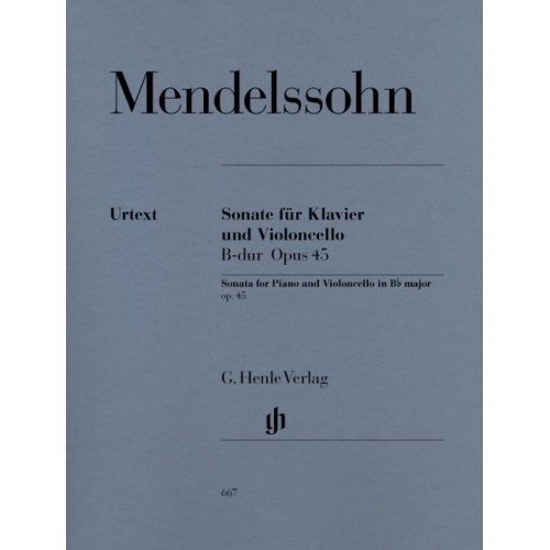 Mendelssohn Bartholdy, Felix - Sonata for Piano and Violoncello B flat major op. 45 