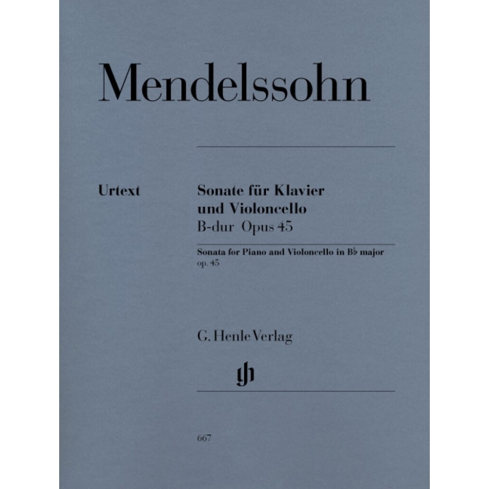 Mendelssohn Bartholdy, Felix - Sonata for Piano and Violoncello B flat major op. 45 