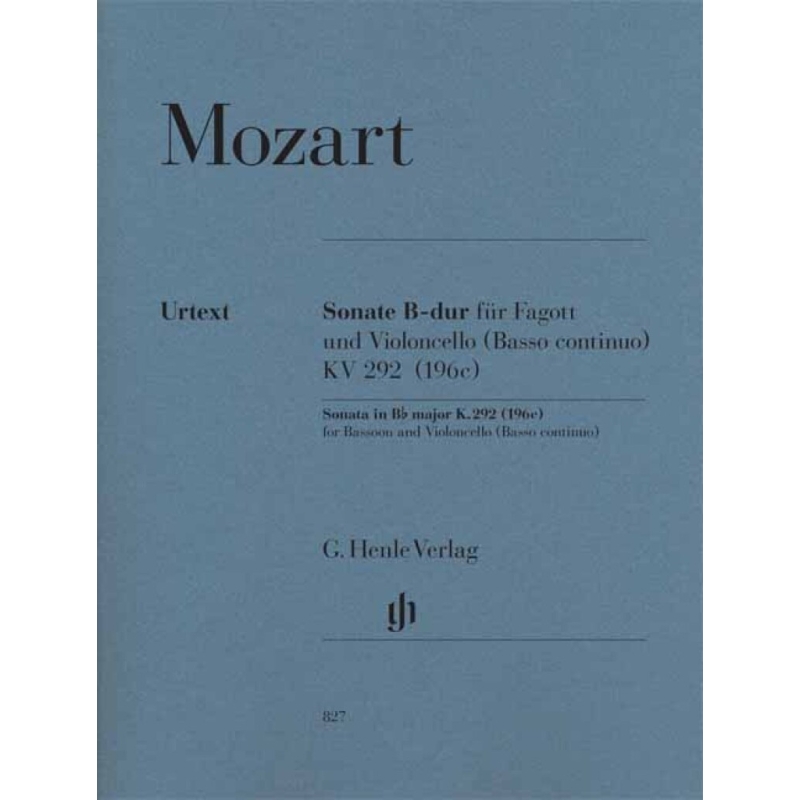 Mozart, Wolfgang Amadeus - Sonata in B flat Major KV 292 (196c) 