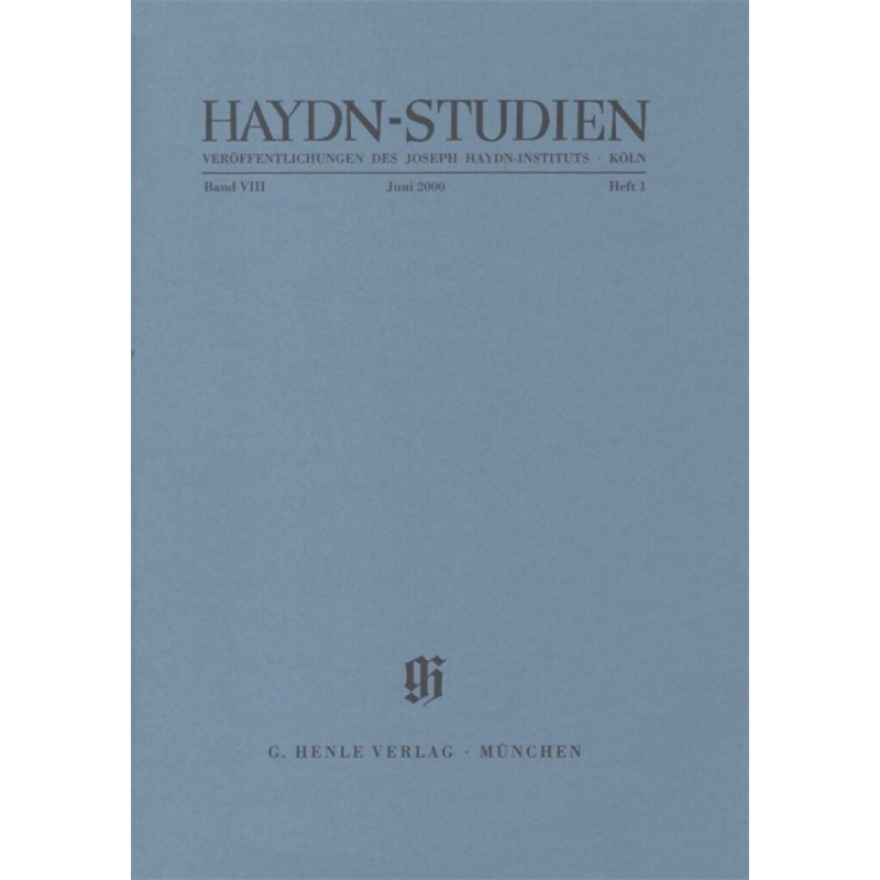 Haydn Studies Vol. 8 No. 1