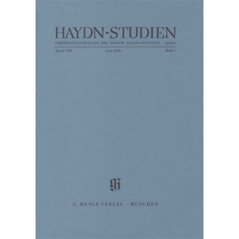 Haydn-Studies VIII/1 Band VIII/Heft 1