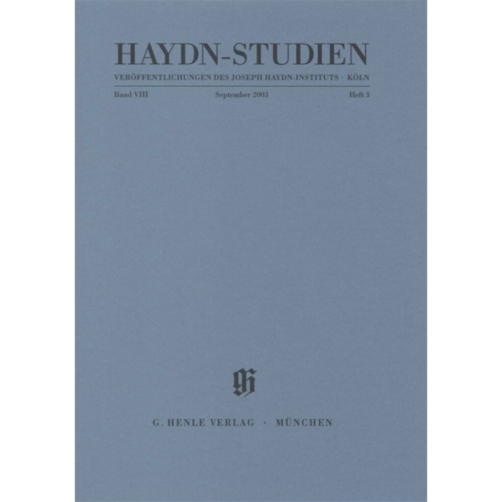 Haydn, Franz Joseph - Studies VIII/3 June 2003 