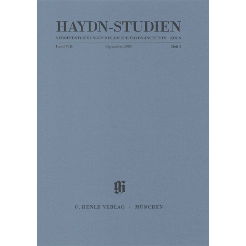 Haydn, Franz Joseph - Studies VIII/3 June 2003 
