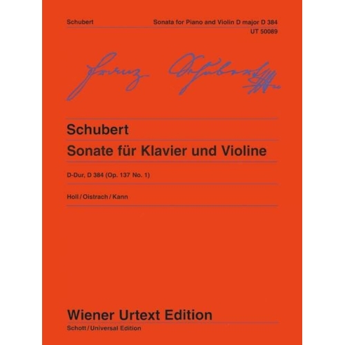 Schubert, Franz - Sonata (Sonatina) D Major op. 137/1 D 384