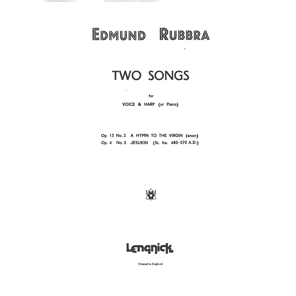 Rubbra, Edmund - Two Songs (Op13/2 & Op4/2)