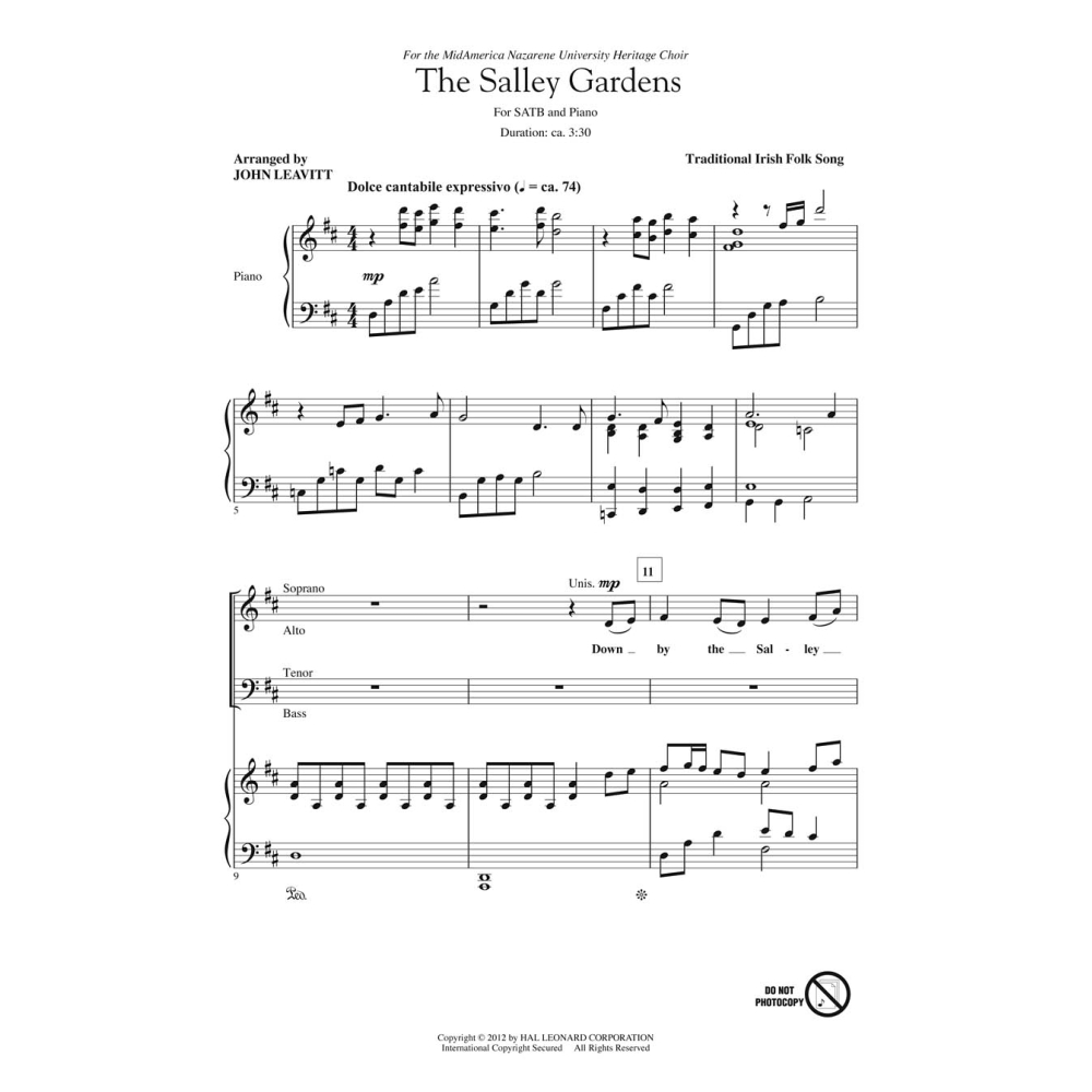 The Salley Gardens (Leavitt) – SATB