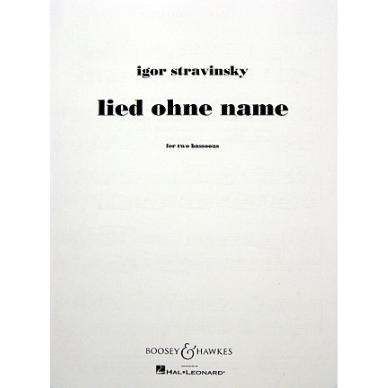 Stravinsky, Igor - Lied ohne Name 