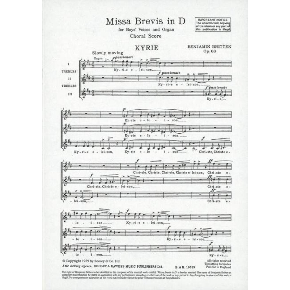 Britten, Benjamin - Missa Brevis in D op. 63 