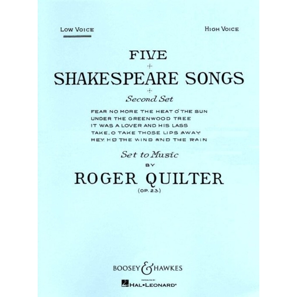 Quilter, Roger - 5 Shakespeare Songs op. 23 