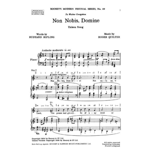 Quilter, Roger - Non Nobis,...