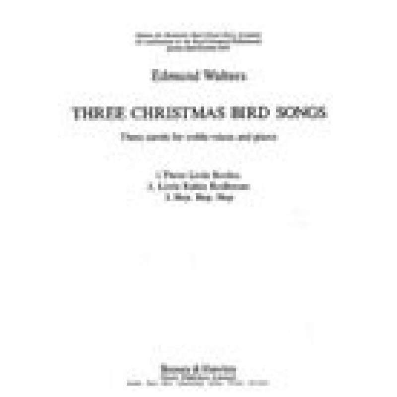 Walters, Edmund - Three Christmas Bird Songs 