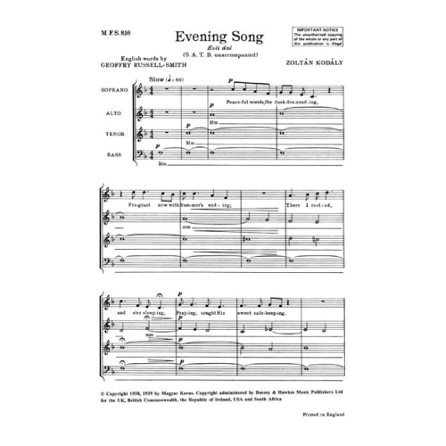 Kodaly, Zoltan - Evening...