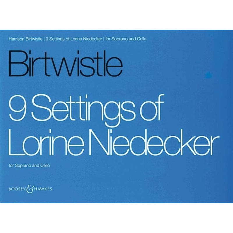 Birtwistle, Sir Harrison - 9 Settings of Lorine Niedecker