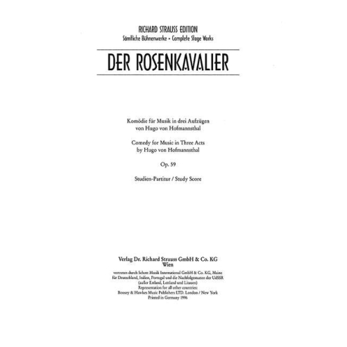 Strauss, Richard - Der Rosenkavalier (The Knight of the Rose) op. 59 