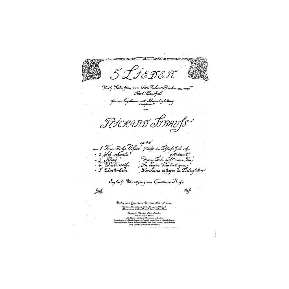 Strauss, Richard - Five Songs op. 48/2 