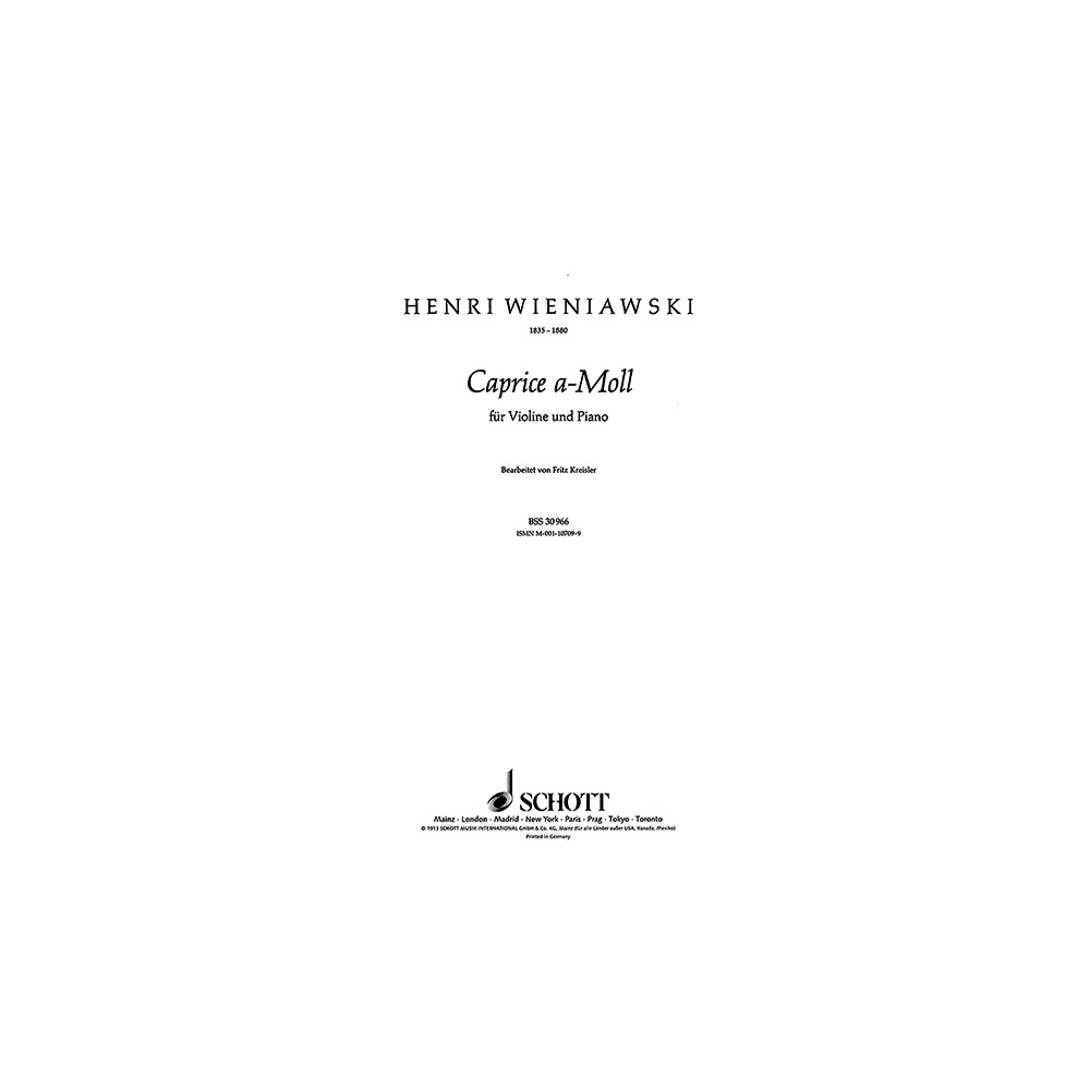 Wieniawski, Henryk - Caprice in A Minor No. 18