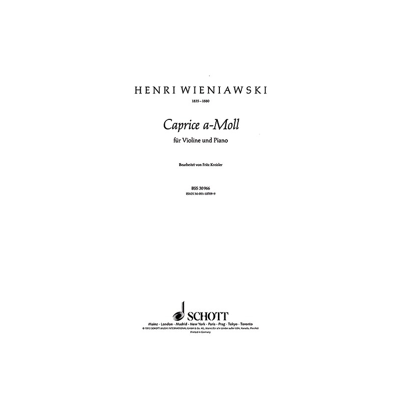 Wieniawski, Henryk - Caprice in A Minor No. 18