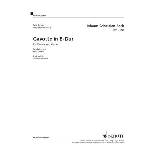 Bach, J.S - Gavotte in E...