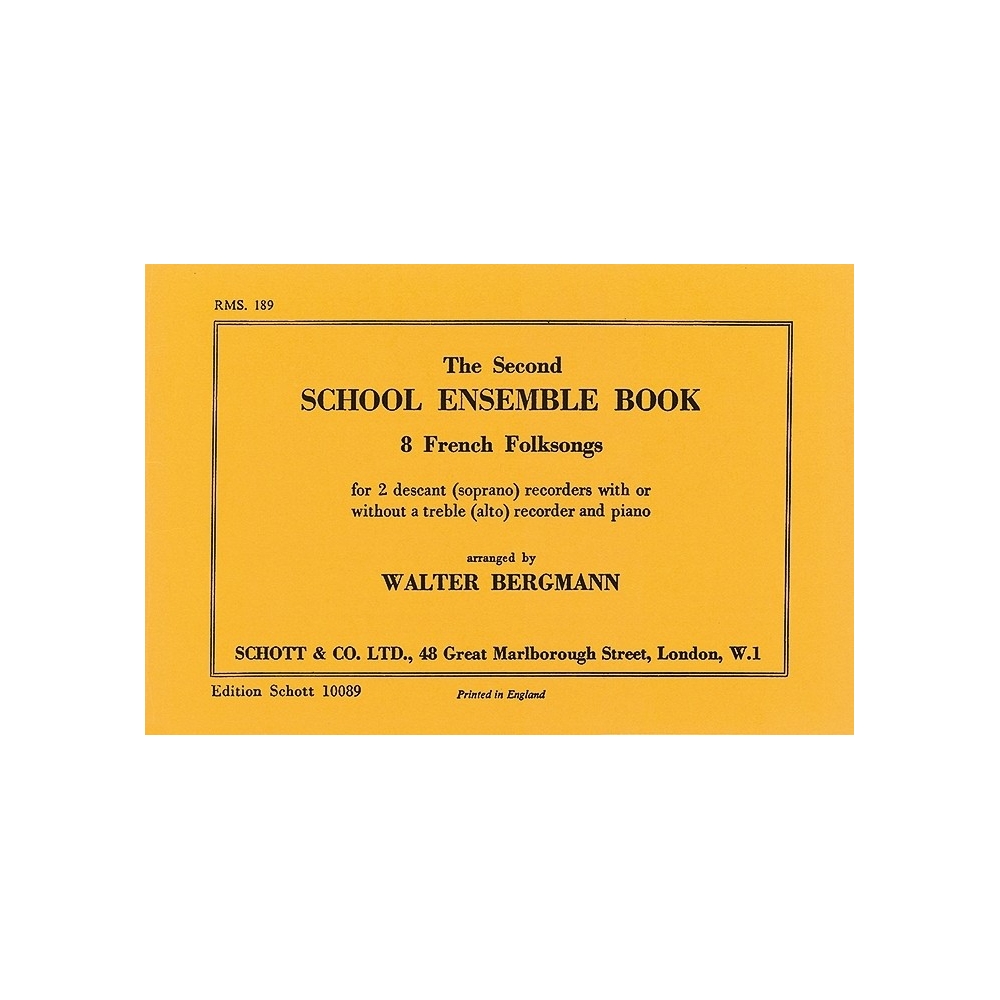 The Second School Ensemble Book - Eight French Folksongs