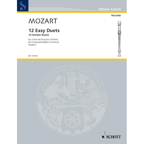 Mozart, Wolfgang Amadeus - 12 Easy Duets  KV 487