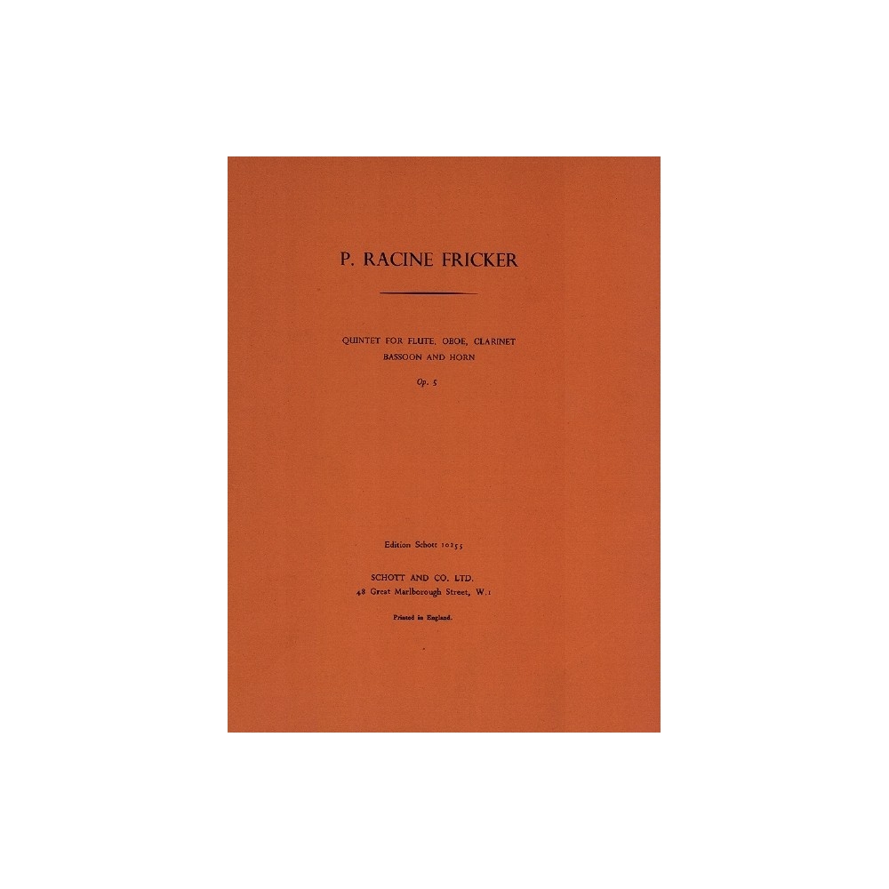 Fricker, Peter Racine - Wind Quintet op. 5 
