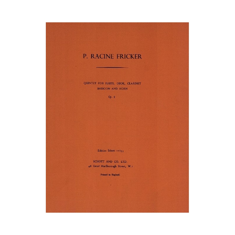Fricker, Peter Racine - Wind Quintet op. 5