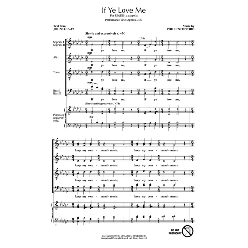 Stopford, Philip - If Ye Love Me