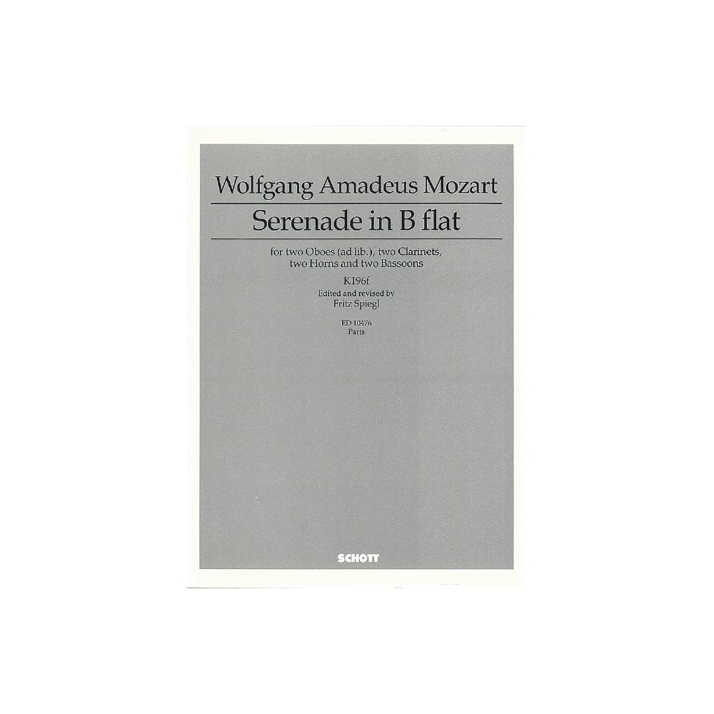 Mozart, Wolfgang Amadeus - Serenade in Bb major KV 196f 