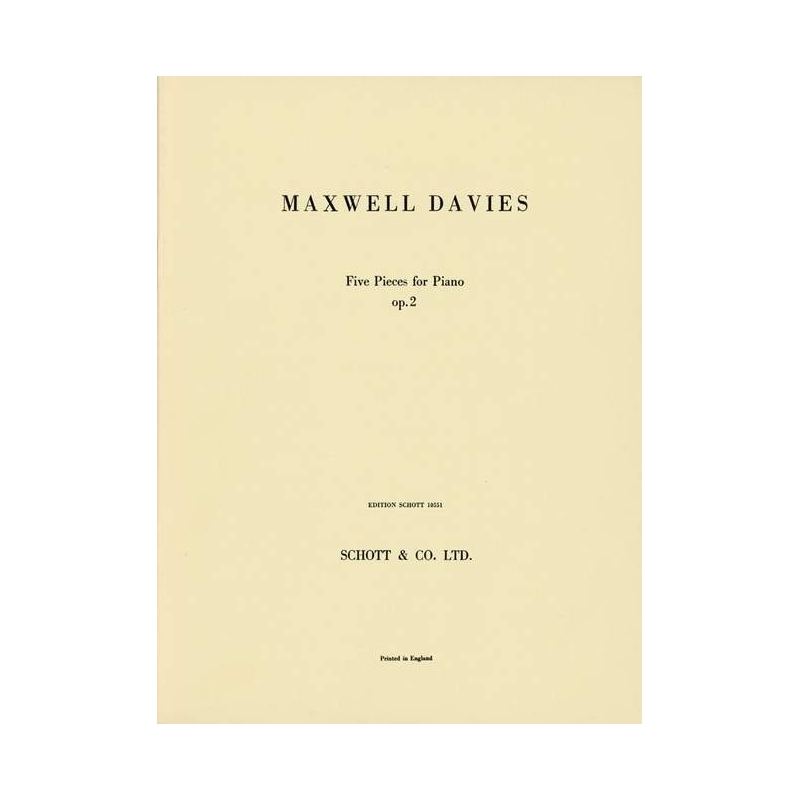 Maxwell Davies, Sir Peter - Five Pieces op. 2
