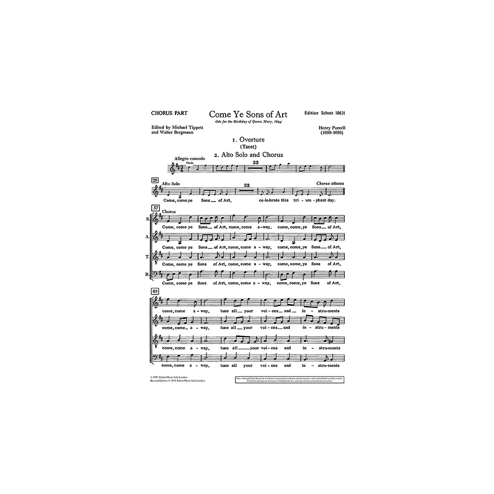 Purcell, Henry - Come Ye Sons Of Art 