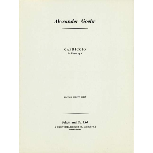 Goehr, Alexander - Capriccio op. 6