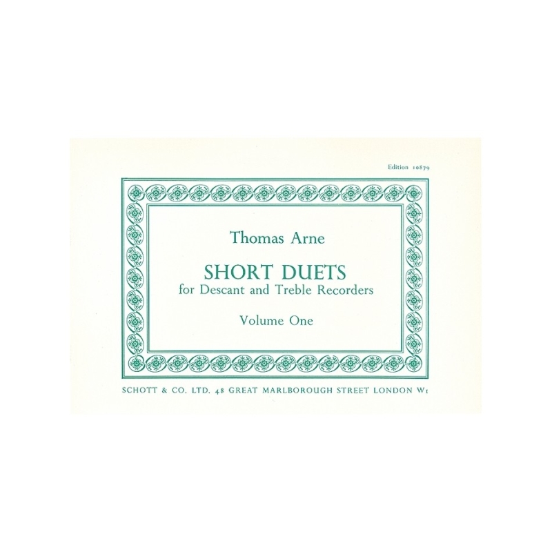 Arne, Thomas Augustine - Short Duets Vol. 1