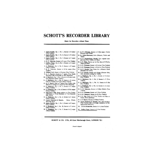 Finger, Godfrey - Sonata C...