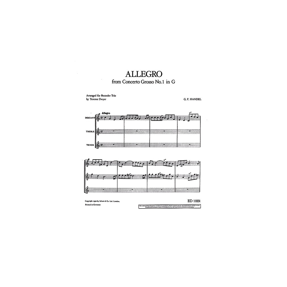 Handel, George Frideric - Allegro op. 6/1 