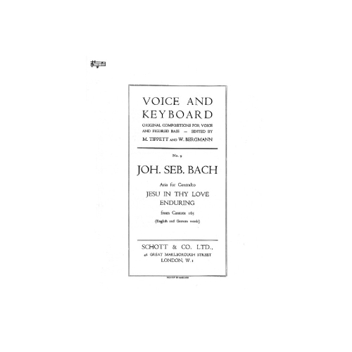 Bach, J.S - Jesu in thy...