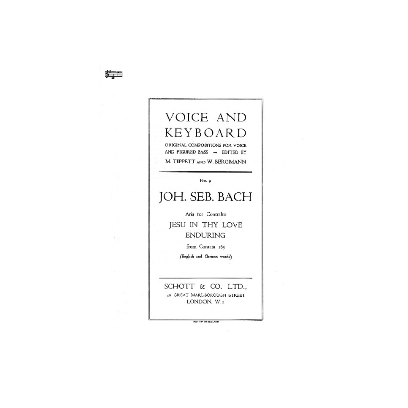 Bach, J.S - Jesu in thy love enduring BWV 165 No. 9