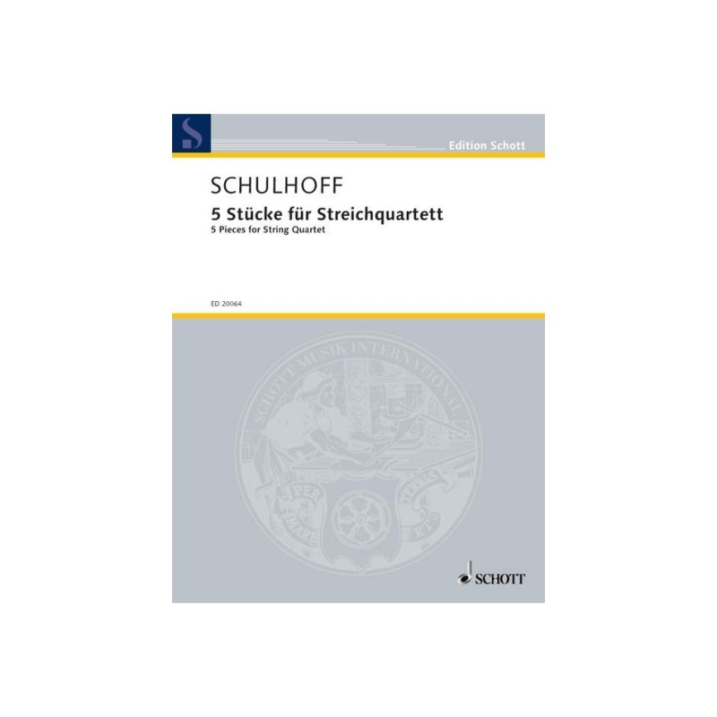Schulhoff, Erwin - 5 Pieces for String Quartet 