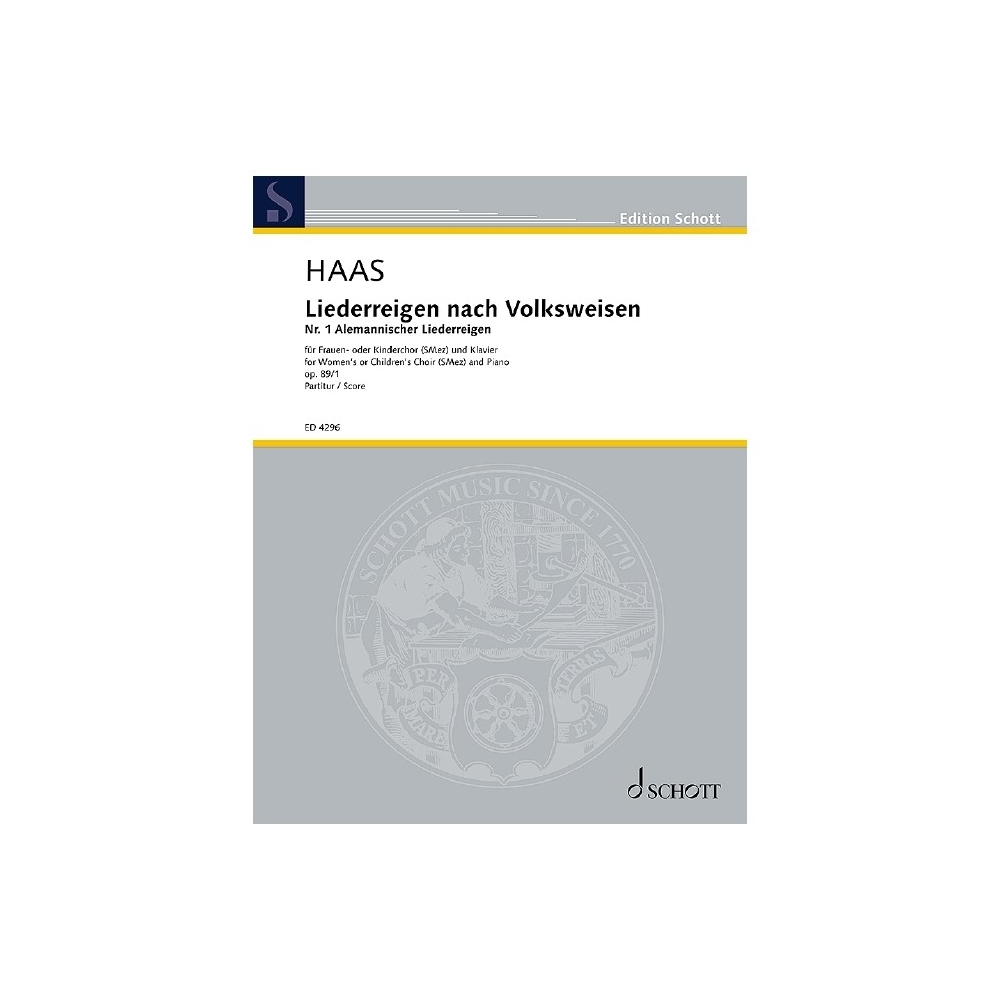 Haas, Joseph - Liederreigen nach Volksweisen op. 89/1 