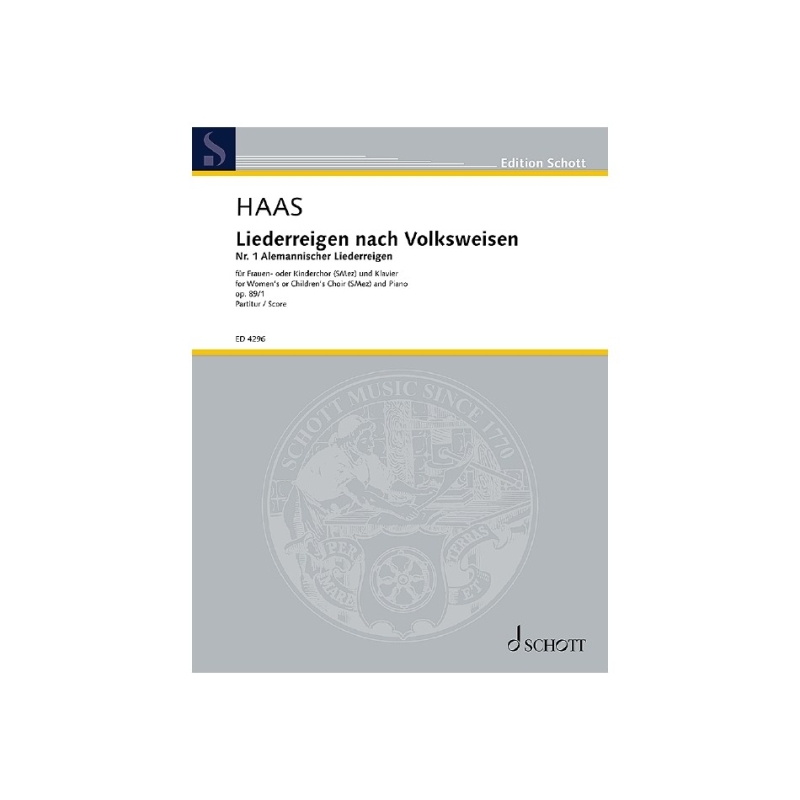 Haas, Joseph - Liederreigen nach Volksweisen op. 89/1