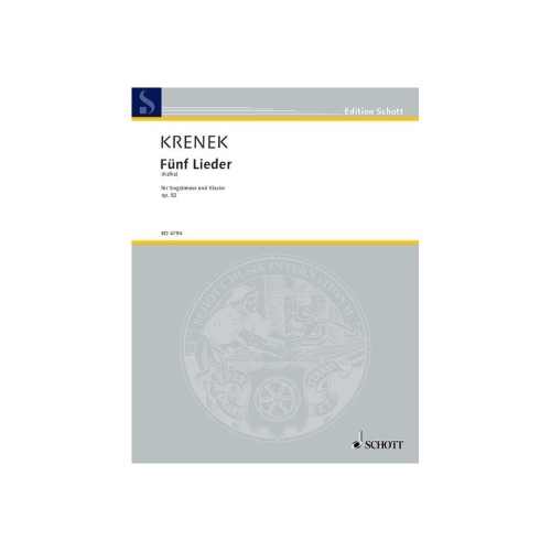 Krenek, Ernst - 5 Lieder nach Kafka op. 82