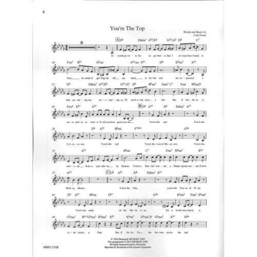 Sing the Songs of Cole Porter, Vol. 2 - Music Minus One - Backing Track CD + Sheet Music