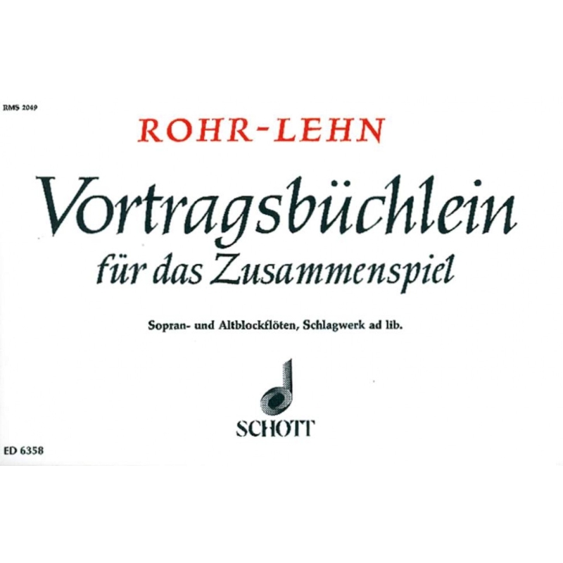 Rohr, Heinrich / Lehn, Franz - Vortragsbüchlein für das Zusammenspiel