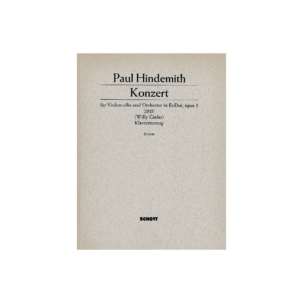 Hindemith, Paul - Cello Concerto Eb Major op. 3 
