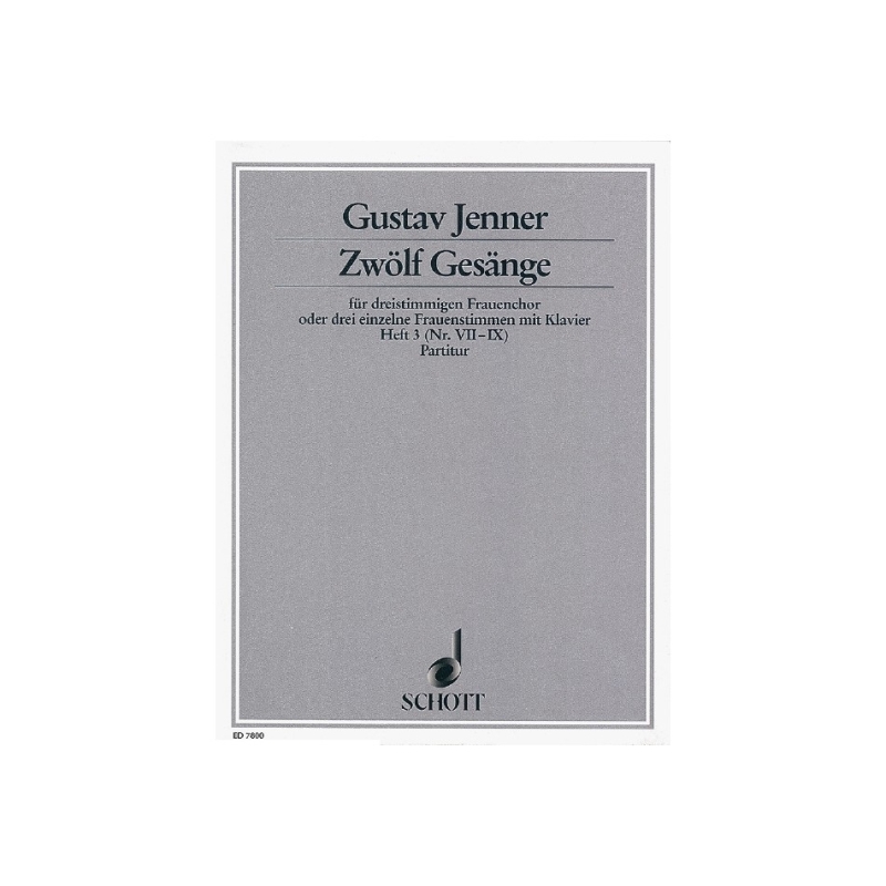 Jenner, Cornelius Uwe Gustav - Zwölf Gesänge op. 3 Book 3