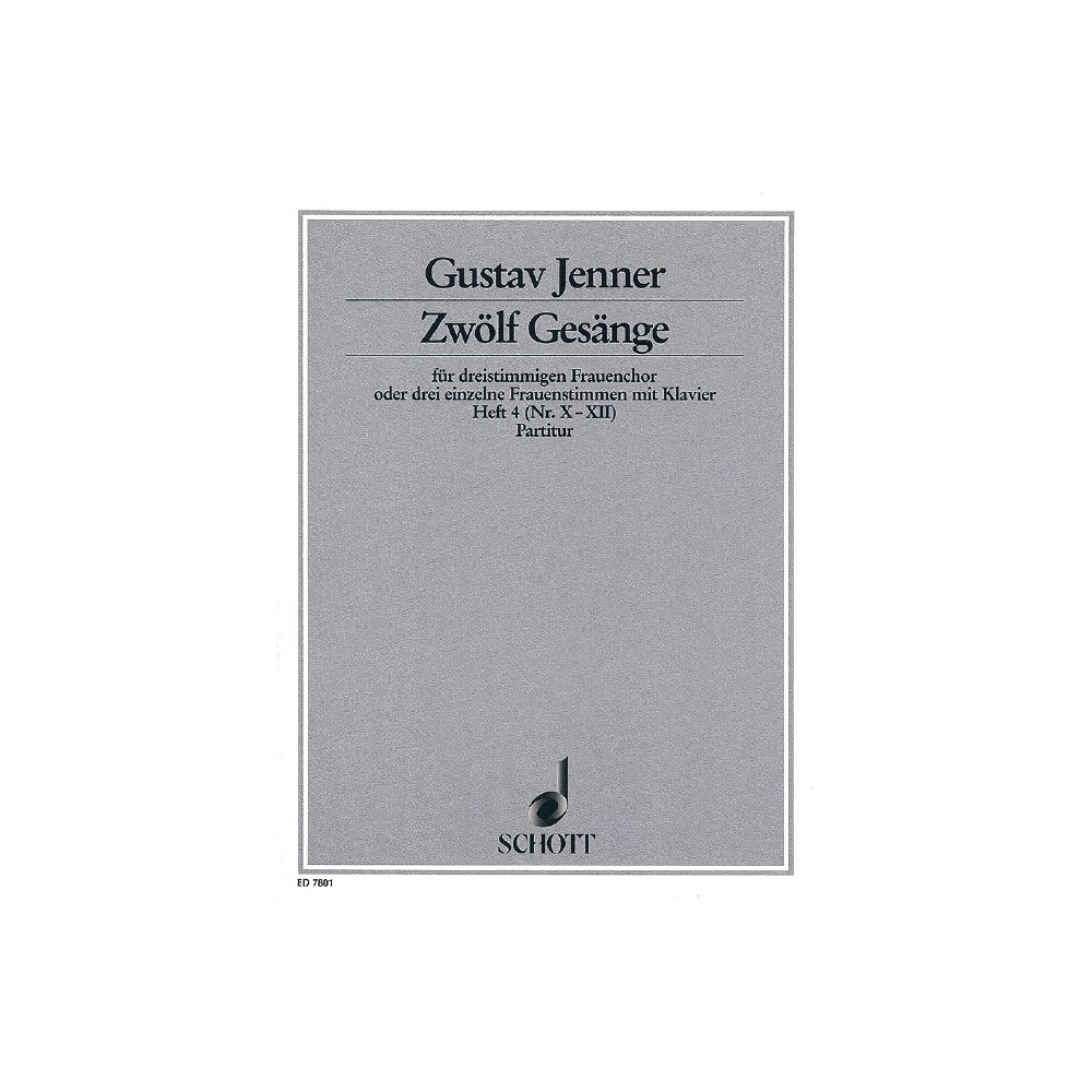 Jenner, Cornelius Uwe Gustav - Zwölf Gesänge op. 3 Book 4